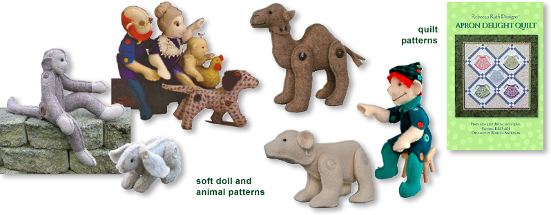 photo of felted wool figures and pattern